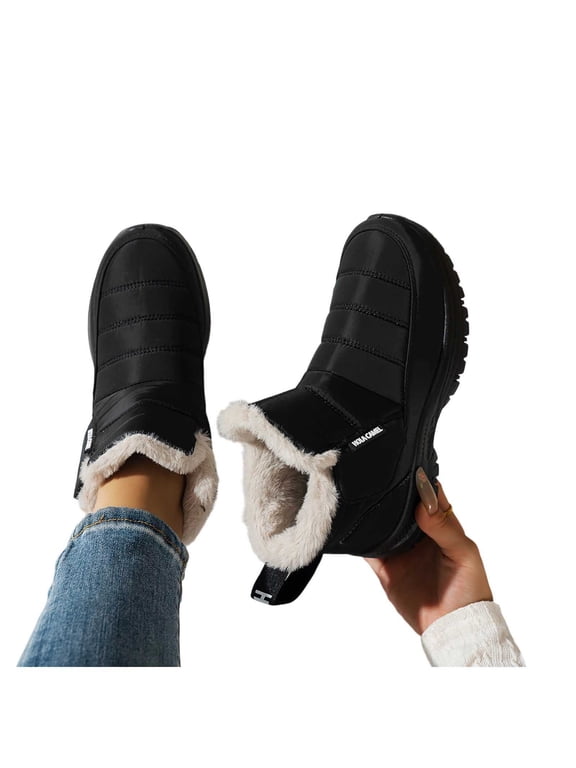 Snow Boots for Women,Winter Warm Faux Fur Lined Waterproof Slip Resistant Short Ankle Boots