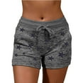 thumbnail image 1 of POROPL Summer Shorts for Women 2025 Elastic Shorts Casual Pocket Stars Print Loose Pants Beach Vacation, 1 of 7