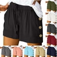 thumbnail image 1 of POROPL Summer Shorts for Women Elastic Waist Casual Loose Shorts with Pockets, 1 of 6