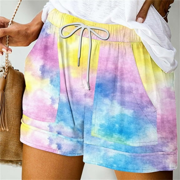 POROPL Summer Shorts for Women Fashion Casual Shorts with Pockets Print Short