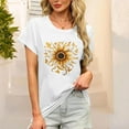 thumbnail image 1 of POROPL Sunflower Shirts for Women Cotton Womens Tee Shirts Short Sleeve Tee Tops, 1 of 6