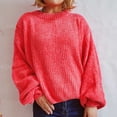 thumbnail image 1 of POROPL Sweaters for Women Trendy Lantern Sleeve Crew Neck Sweater Casual Knitted Size S-L, 1 of 6
