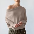 thumbnail image 1 of POROPL Sweaters for Women Trendy Long Sleeve Boat Neck Sweater Oversized Knitted, 1 of 6