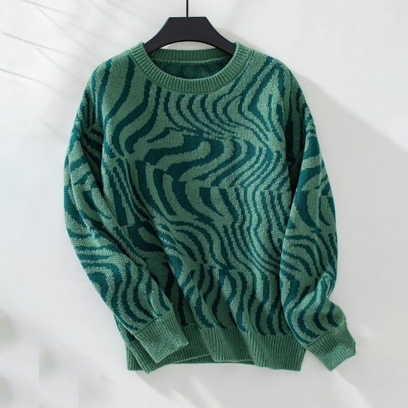 POROPL Sweaters for Women Trendy Long Sleeve Crew Neck Sweater Knitted Pullover Size S-XL