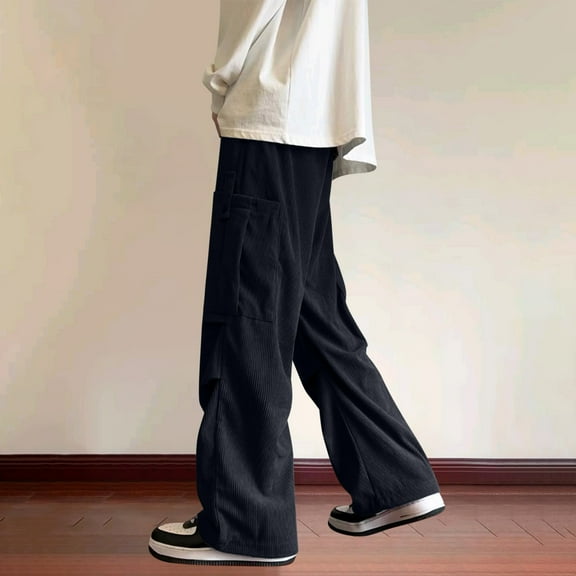 POROPL Sweatpants Men Cotton Straight Comfy Pants Size M-3XL