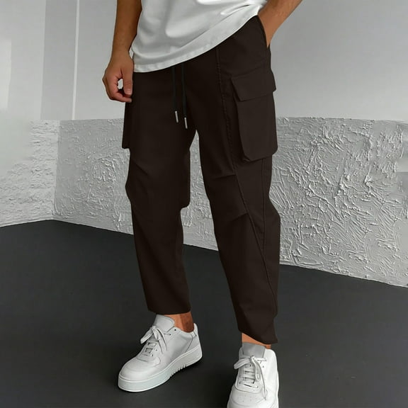 POROPL Sweatpants Men Running Gym Hiking Comfy Pants Size S-XXL