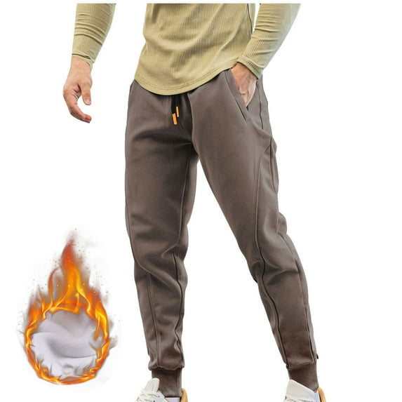 POROPL Sweatpants Men Running Gym Hiking Fuzzy Pants Size M-XXL