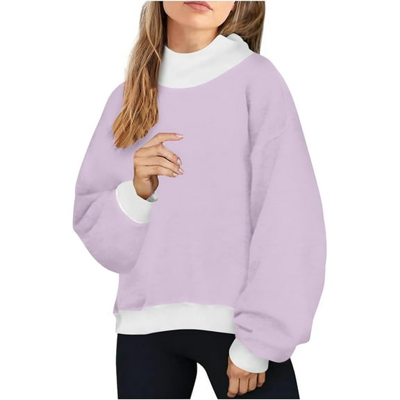 POROPL Sweatshirts for Women Long Sleeve Sweatshirts Loose Plain Pullover Tops Casual Fall Outfits
