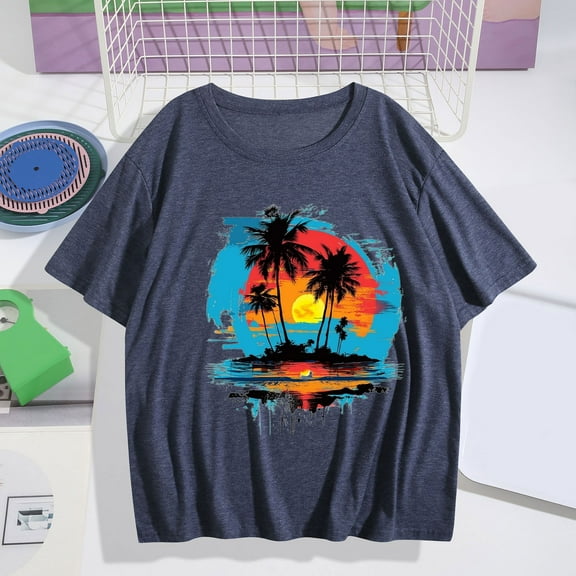POROPL T Shirts for Women ,Cotton Womens Graphic T Shirts Crewneck Short Sleeve Shirt