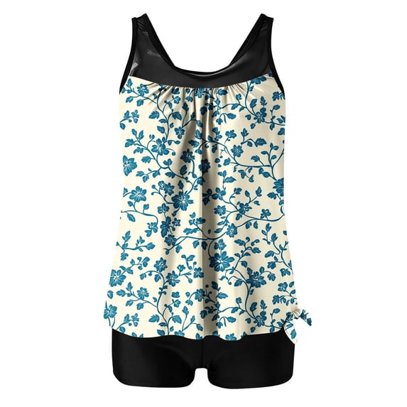 POROPL Tankini Swimsuits for Women Floral Print Modest Two Piece Swimsuit Bathing Suits