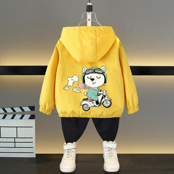 POROPL Toddler Rain Jacket with Hood Lightweight Spring Thin Casual Windbreaker Jacket