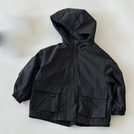POROPL Toddler Rain Jacket with Hood Waterproof Zipper Casual Outdoor Windbreaker Jacket