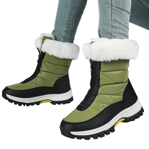 POROPL Winter Snow Boots for Women Ankle Winter Fleece Non Slipskiing Outdoor Shoes,Boots for Women Size 5.5
