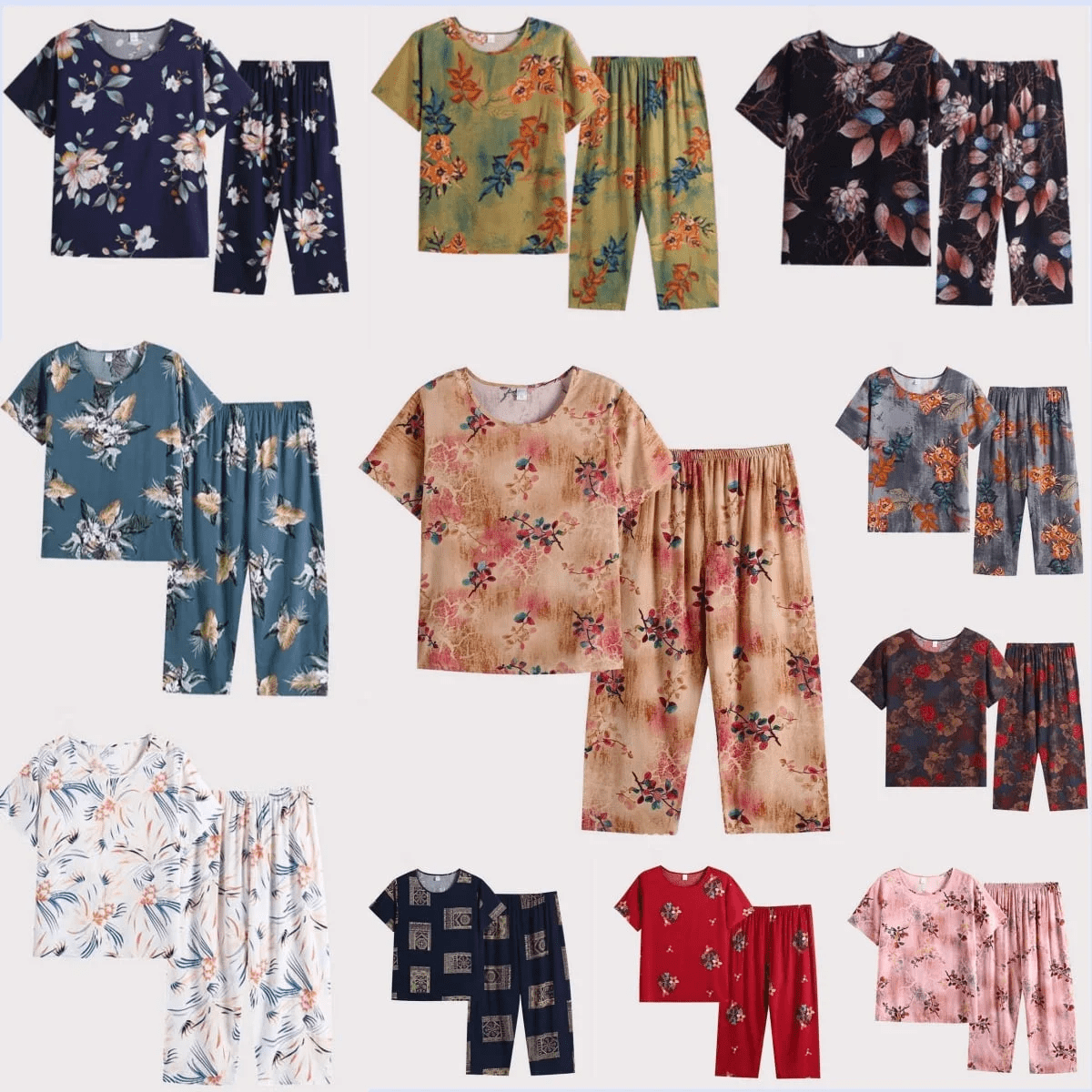 POROPL Women Pajamas Clearance 10.00,Summer Silk Cotton Comfy Plus