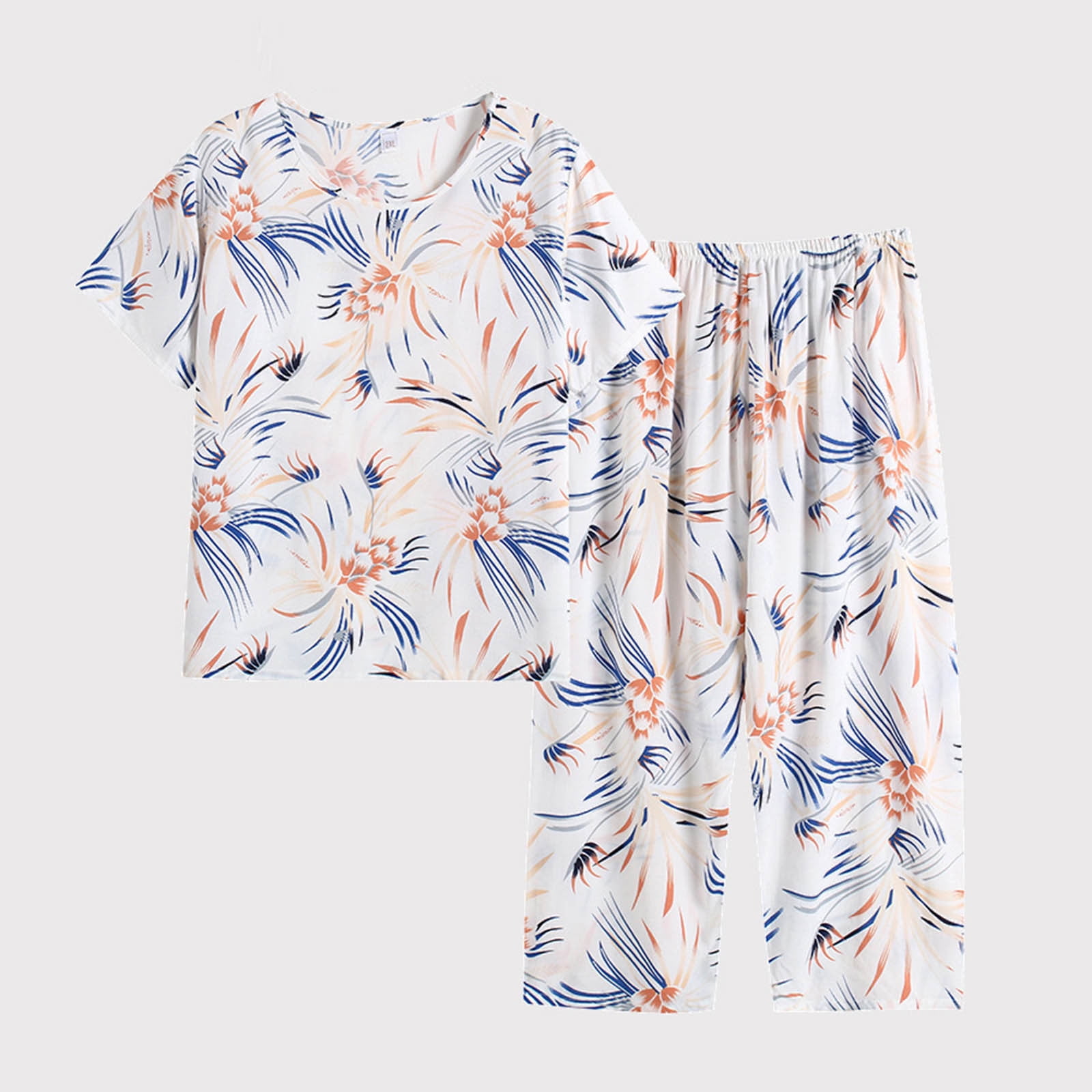 POROPL Women Pajamas Clearance 5.00,Summer Silk Cotton Comfy Plus Size