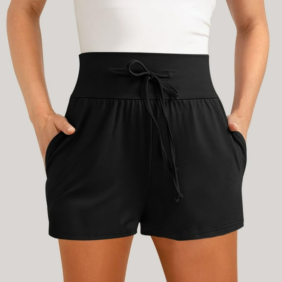 POROPL Women Shorts Casual Elastic Waist Shorts with Pockets