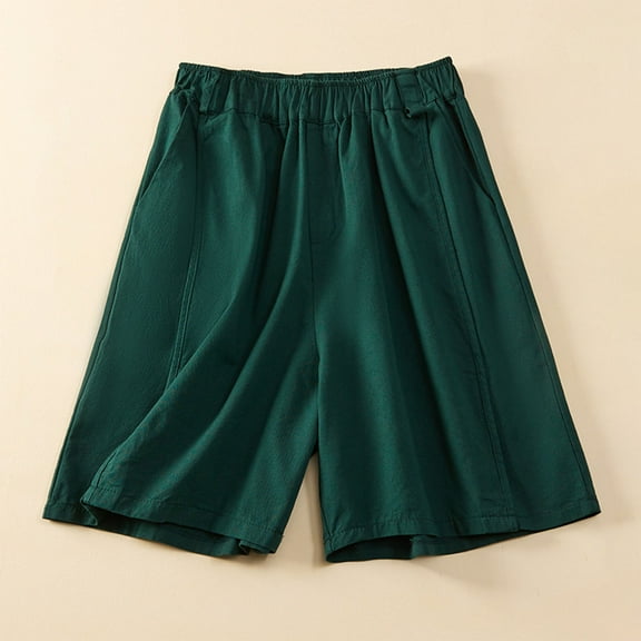 POROPL Women Shorts Under $10 Cotton Elastic Waist Casual Loose Shorts