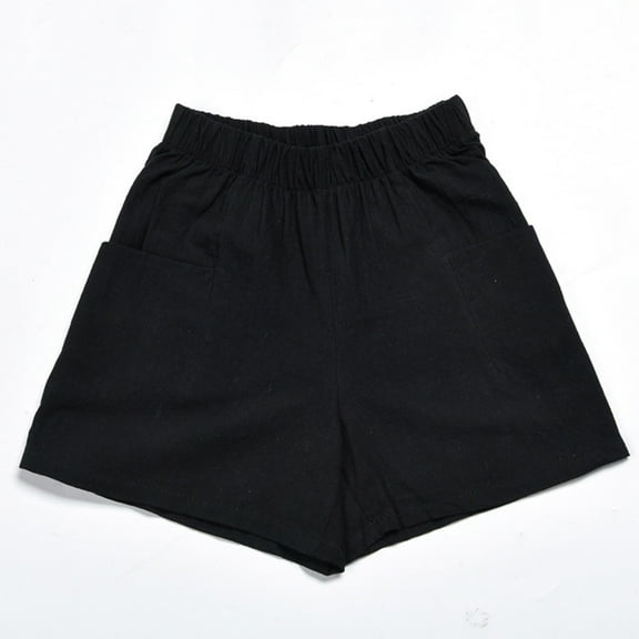 POROPL Women Shorts Under $10 Linen High Waist Casual Loose Wide Leg Shorts Thin Short