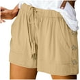 thumbnail image 1 of POROPL Women Shorts Under $10 Summer Elastic Waist Casual Loose Shorts with Pockets, 1 of 6
