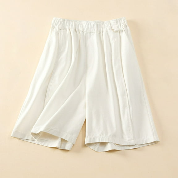 POROPL Women Shorts Cotton Elastic Waist Casual Loose Shorts