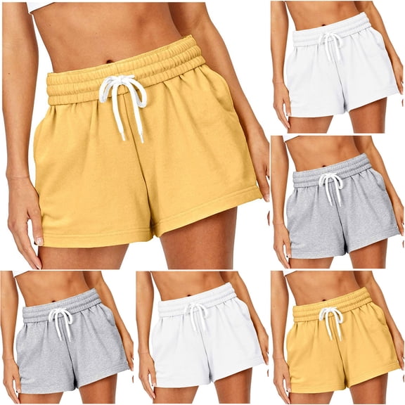POROPL Women Shorts Fashion Casual Loose Sports Shorts with Pockets Lace-Up Short