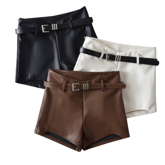 POROPL Women Shorts High Waist Casual Shorts Zip Button Short