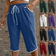 thumbnail image 1 of POROPL Women Shorts Summer Fashion Elastic Waist Casual Shorts with Pockets, 1 of 8