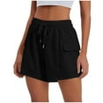 thumbnail image 1 of POROPL Women Summer Shorts Elastic Waist Casual Gym Athletic Shorts with Pockets, 1 of 5