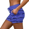 thumbnail image 1 of POROPL Women Summer Shorts Fashion Casual Loose Sports Shorts with Pockets Lace-Up Print Short, 1 of 5