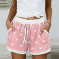 thumbnail image 1 of POROPL Women Summer Shorts Fashion Elastic Waist Shorts with Pockets Star Home Sleeper Short, 1 of 8