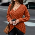 thumbnail image 1 of POROPL Women Sweaters Long Sleeve V-Neck Sweater Casual Oversized Pullover Size S-XL, 1 of 8