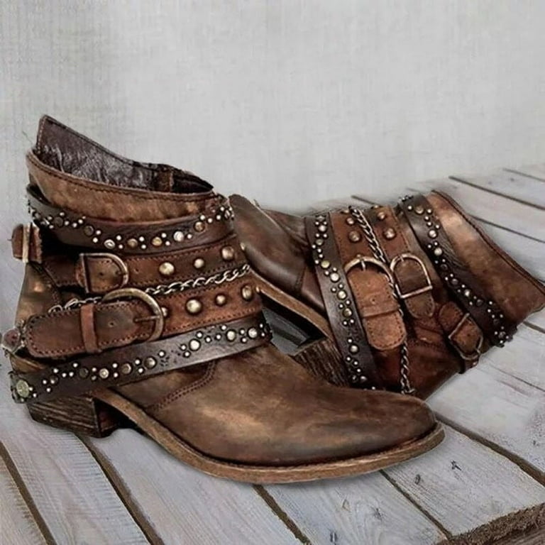 Vintage leather boots womens online
