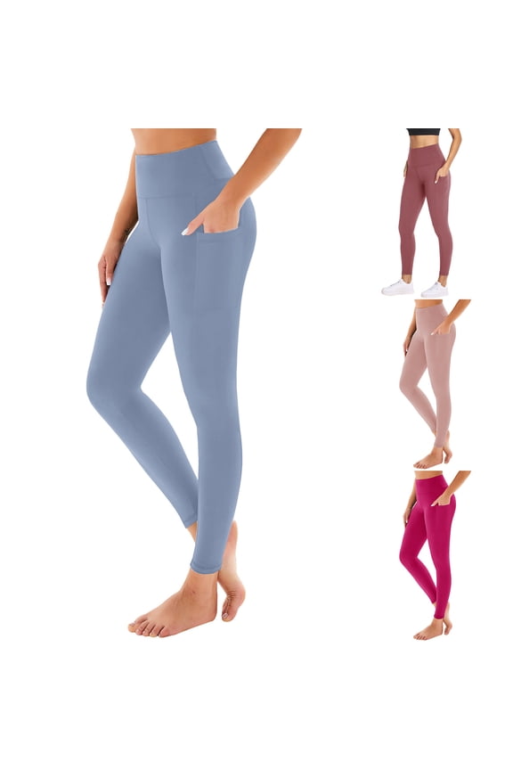 Women's Leggings with Pockets High Waisted Soft Slim Tummy Control Leggings Yoga Size S-L