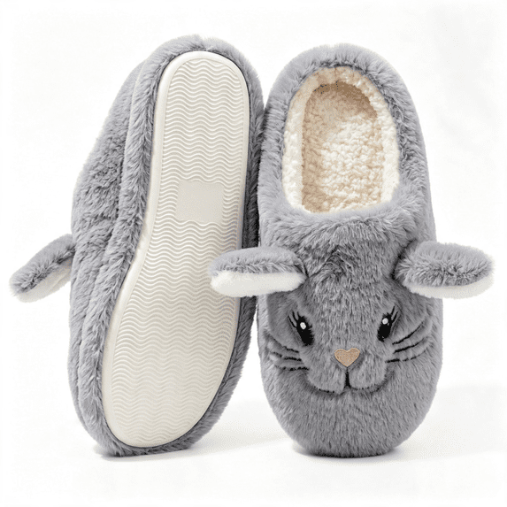 POROPL Women's Slippers,Cute Fuzzy Slippers Plush Animal House Shoes Cozy Warm Indoor Slip On