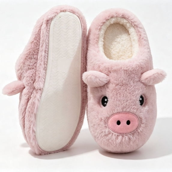 POROPL Women's Slippers,Cute Fuzzy Slippers Plush Animal House Shoes Cozy Warm Indoor Slip On