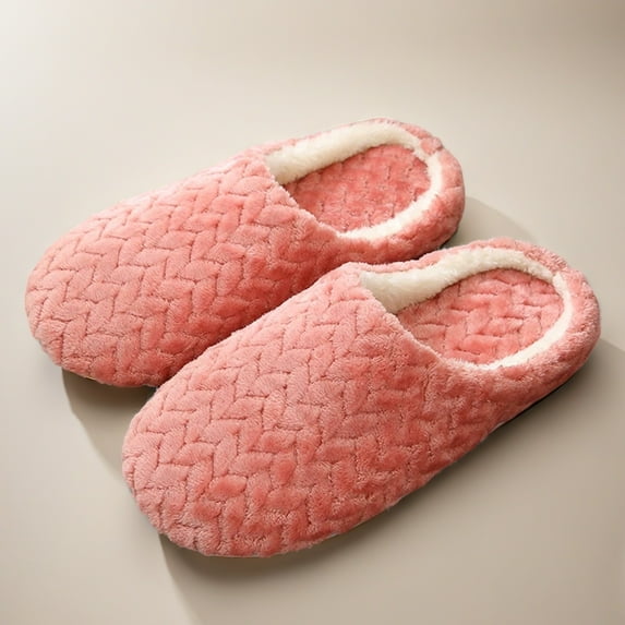 POROPL Women's Slippers Fuzzy Slippers Soft Sole Slippers Winter Indoor(Argyle,Slip On,Warm) Size 9