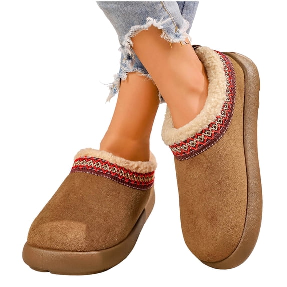 POROPL Women's Snow Boots,Winter Warm Faux Fur Lined Slip On Ankle Boots Non Slip Casual Shoes