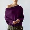 thumbnail image 1 of POROPL Women's Sweaters Long Sleeve Boat Neck Sweater Oversized Knitted, 1 of 6