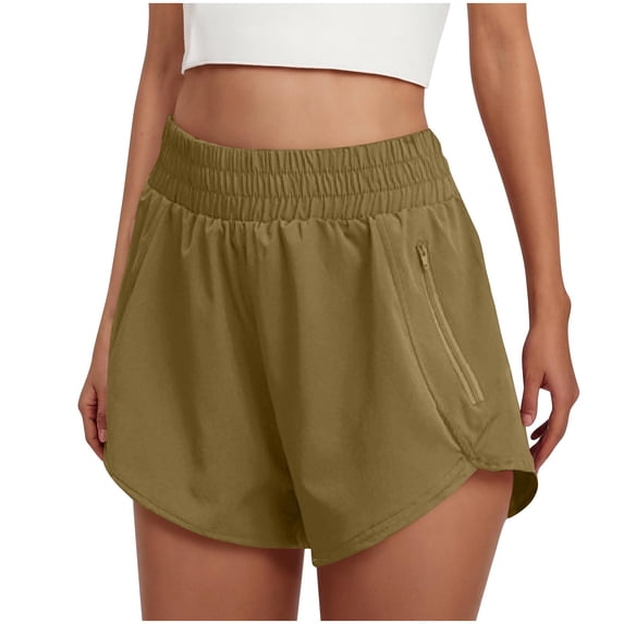 POROPL Womens Active Shorts with Pockets,High Waisted Elastic Loose Running Shorts
