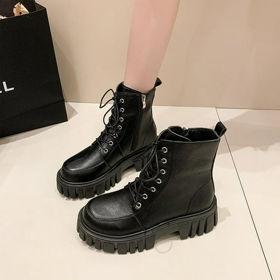 POROPL Womens Boots Ankle Fashion Chunky Shoes,Size 7.5