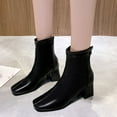 thumbnail image 1 of POROPL Womens Boots Ankle Fashion Chunky Side Zip Up Retro Shoes,Boots for Women Size 6.5, 1 of 3