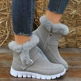 thumbnail image 1 of POROPL Womens Boots Ankle Fashion Flat Fleece Warm Shoes,Womens Boots Size 8.5, 1 of 4