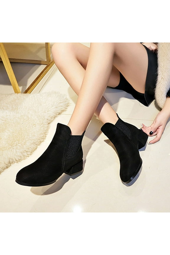 Womens Boots Ankle Winter Fall Chunky Pointed Toe Side Zip Up Shoes,Boots for Women Size 5