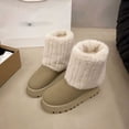 thumbnail image 1 of POROPL Womens Boots Mid Calf Fleece Fleece Warmknight Shoes,Boots Size 8.5, 1 of 4