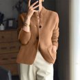 thumbnail image 1 of POROPL Womens Cardigan Sweaters Crew Neck Cropped Sweater Oversized Knitted Outer Size S-XL, 1 of 6