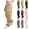 thumbnail image 1 of POROPL Womens Cargo Pants,High Waisted Wide Leg Pants Full Length Trousers with Multiple Pockets, 1 of 8