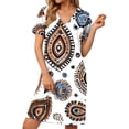 thumbnail image 1 of POROPL Womens Dresses,Short Sleeve V Neck A-Line Midi Dress Boho Beach Floral Print Sundress, 1 of 8