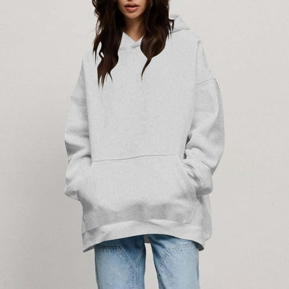 POROPL Womens Hoodies Casual Loose Plain Sweatshirt with Pockets