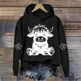 thumbnail image 1 of POROPL Womens Hoodies Fashion Long Sleeve Sweatshirts Loose Retro Print Pullover Tops Casual Fall Outfits Black, 1 of 3