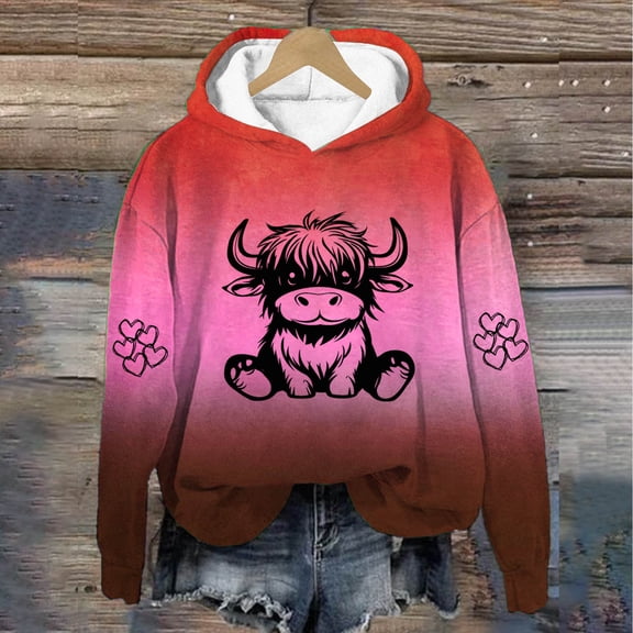 POROPL Womens Hoodies Pullover Winter Fashion Sweatshirt Casual Print Pullover Tops